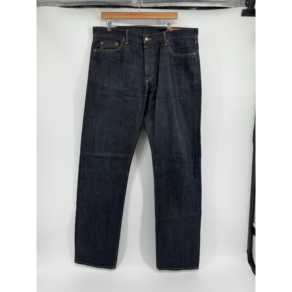 The Jean Shop Mens Rocker Dark Wash Denim Selvedge Straight Leg 40x36L Made USA